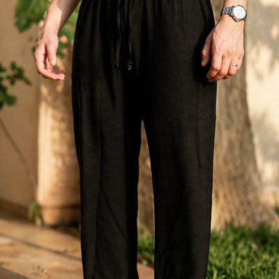 Pantalon en Lin Premium - Noir Classique
