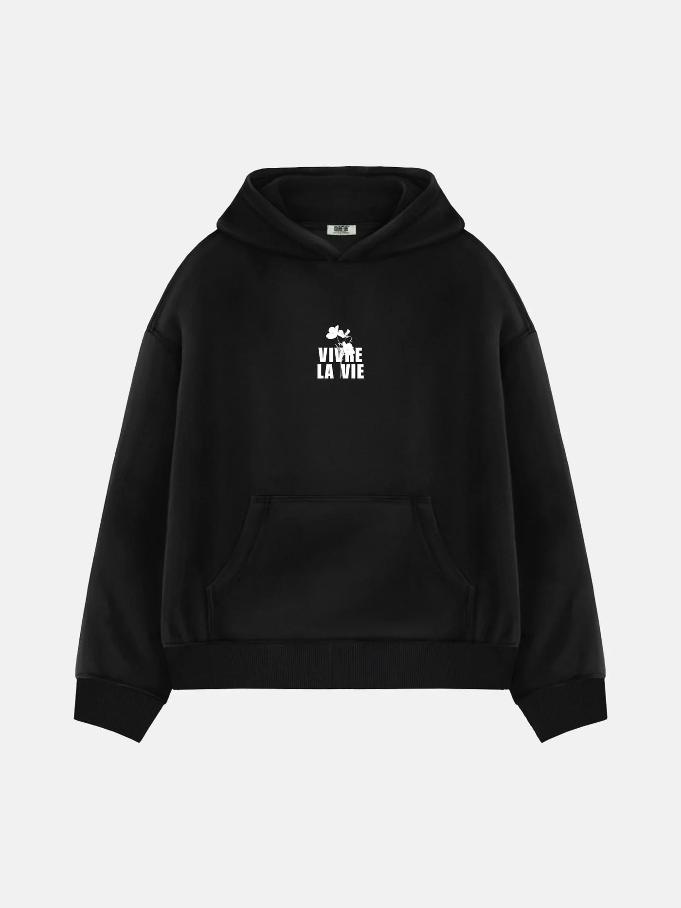 Vivre la vie Oversized Hoodie - Black