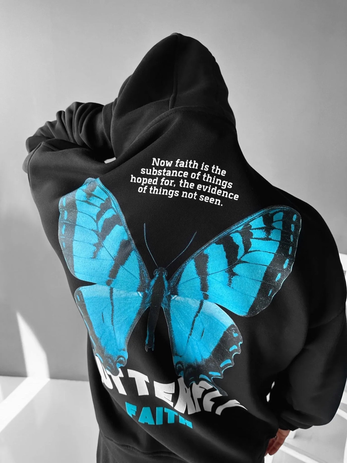 Oversized Butterfly Hoodie - Black and Blue (MEN)