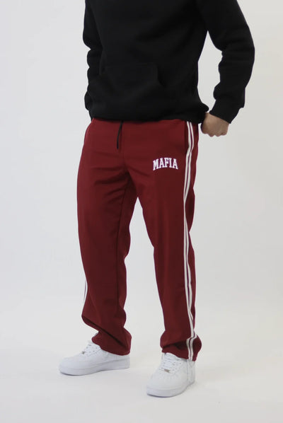 MAFIA LOOSE FIT STRIP JOGGER - Rouge Burgundy