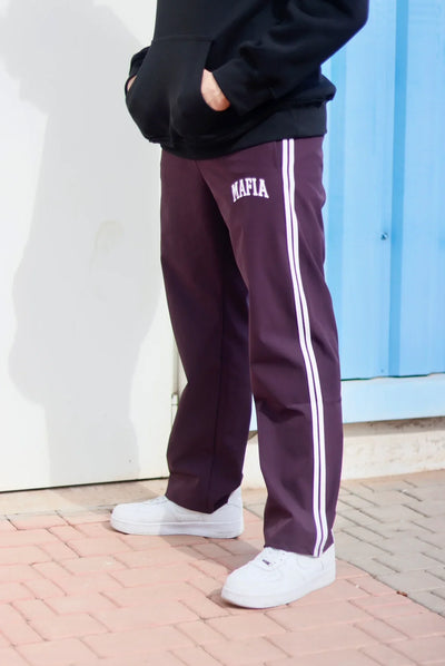 MAFIA LOOSE FIT STRIP JOGGER - MAUVE