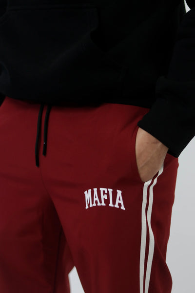 MAFIA LOOSE FIT STRIP JOGGER - Rouge Burgundy