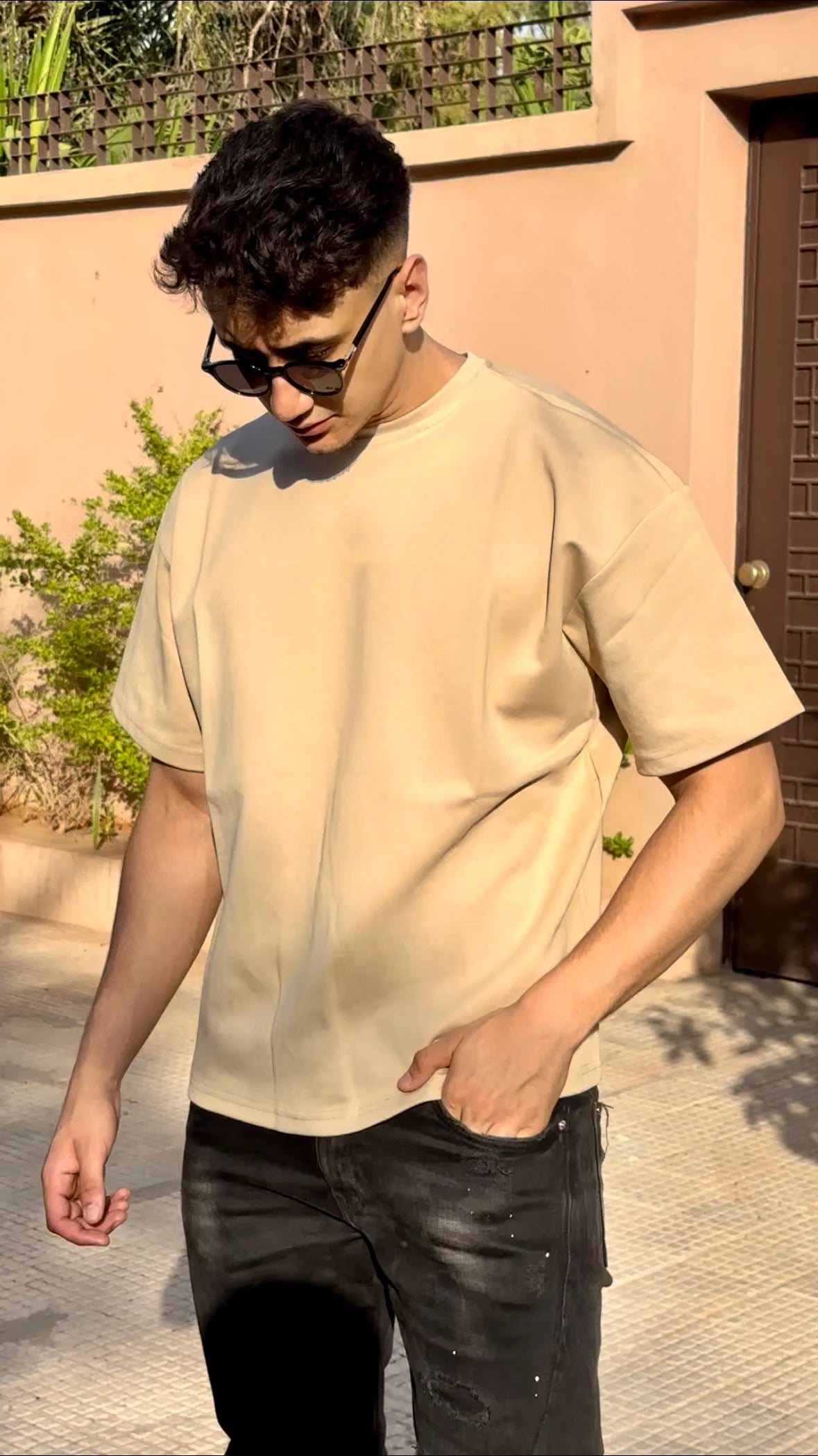 Beige essential BOXY T-SHIRT