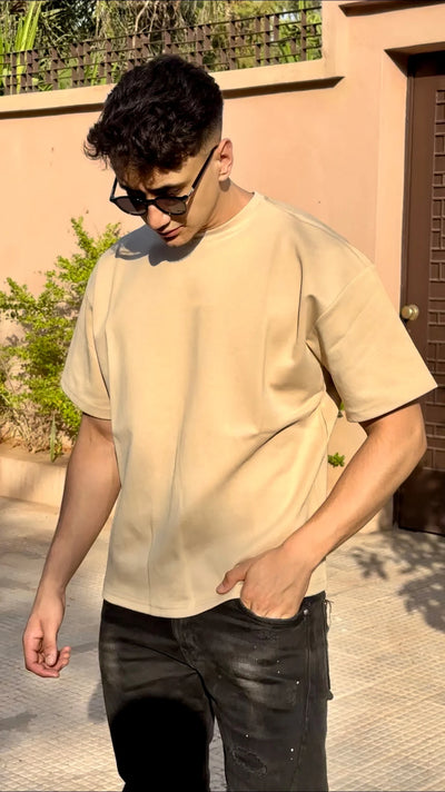 Beige essential BOXY T-SHIRT